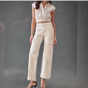 Mother The Rambler Cargo Ankle IVORY Cream Puffs 29